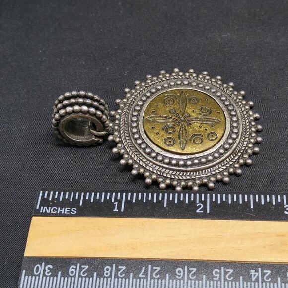 Chico's Silver Gold Tone Pendant, Large Bail, No Chain - Picture 3 of 7